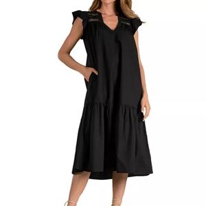 ELAN Cotton Ladder Trim Dress
